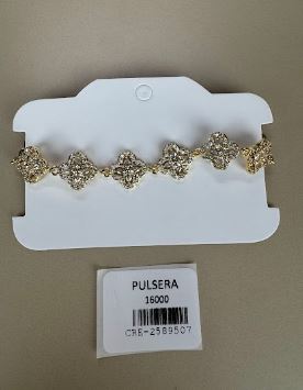 Pulsera de Cadena con Motivos Florales Brillantes