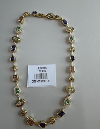 Choker eslabon con Piedras Multicolores