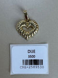 Dije de Corazón con Diseño Texturizado en Tono Dorado