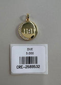 Dije Circular con Números 11:11 y Circonias en Tono Dorado
