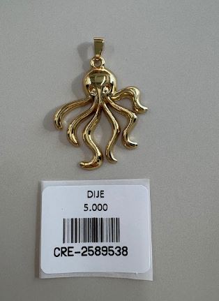 Dije con Diseño de Pulpo en Tono Dorado
