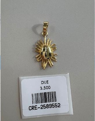 Dije con Diseño de Sol en Tono Dorado