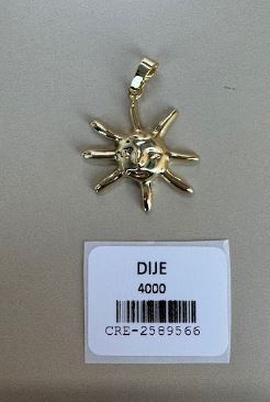 Dije de Sol con Diseño de Rostro