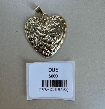 Dije Corazón con Superficie Texturizada