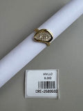 Anillo con Diseño Orgánico y Pavé de Circonias Dorado