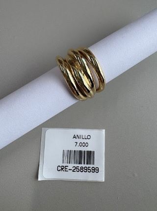 Anillo Ondulado Multicapa Dorado