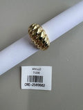 Anillo de Diseño Acanalado en Tono Dorado