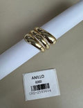 Anillo Dorado Triple Banda Estilo Minimalista