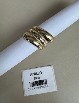 Anillo Dorado Triple Banda Estilo Minimalista