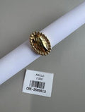 Anillo Ovalado Texturizado Borde Perlado