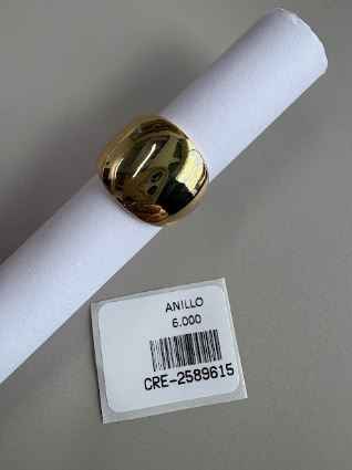 Anillo Ancho de Diseño Abombado en Tono Dorado