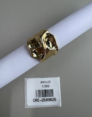 Anillo Orgánico Irregular Dorado