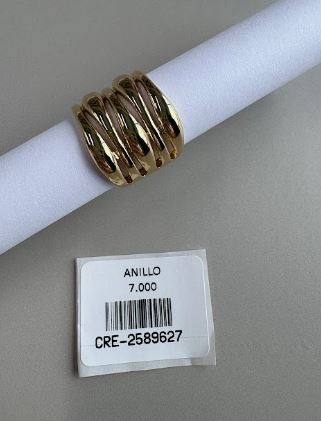 Anillo Bandas Múltiples Ancho Dorado
