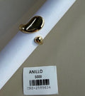 Anillo Diseño Abierto Formas Orgánicas Tono Dorado