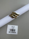 Anillo Hojas Triples Abombadas Dorado