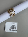 Anillo Abierto con Diseño Orgánico y Ramificaciones en Tono Dorado