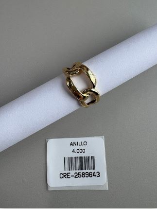 Anillo Eslabones Dorados Minimalista