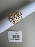 Anillo Bandas Múltiples con Corazones Dorado