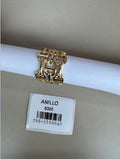 Anillo dorado con diseño de eslabones entrelazados