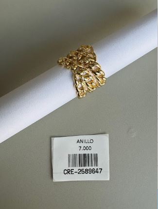 Anillo Ancho de Eslabones Entrelazados en Tono Dorado