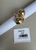 Anillo Dorado Diseño Doble Esfera