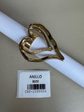 Anillo Dorado Diseño Corazón Calado