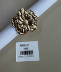 Anillo Dorado Diseño Floral Relieve