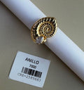 Anillo Dorado Diseño Caracol con Piedra