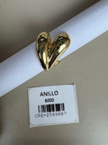 Anillo Dorado Diseño Corazón Voluminoso