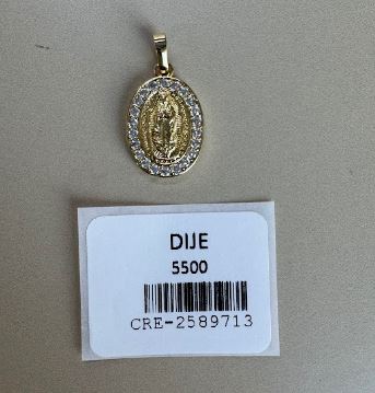Dije Religioso Ovalado con Piedras