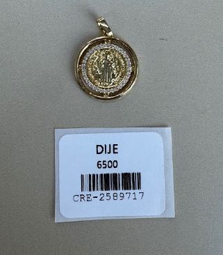 Dije Circular San Benito con Marco de Piedras