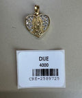 Dije Corazón con Virgen de Guadalupe y Piedras Brillantes