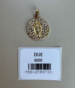 Dije Circular Virgen de Guadalupe con Circonias