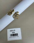 Anillo Dorado Diseño Floral Abierto