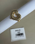 Anillo Dorado Corazón Texturizado