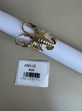 Anillo Dorado Diseño Cangrejo Detallado