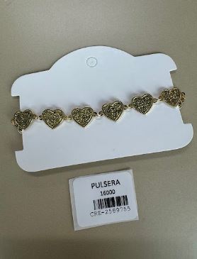 Pulsera de Cadena con Motivos de Corazón