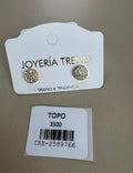 Aretes Topo Círculos Planos con Pavé de Brillos