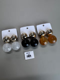 Arete dorado doble bola resina