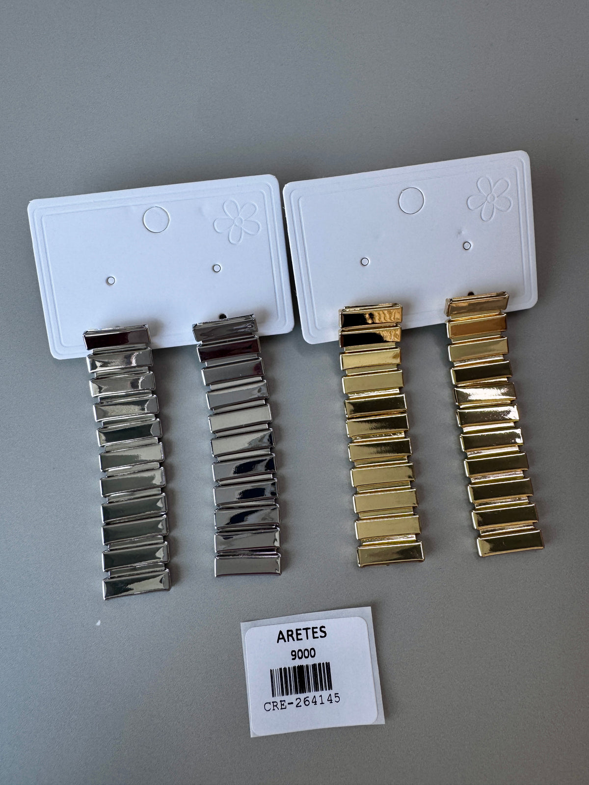 Arete largo cuadros