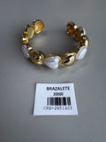Brazalete corazón dorado y perla
