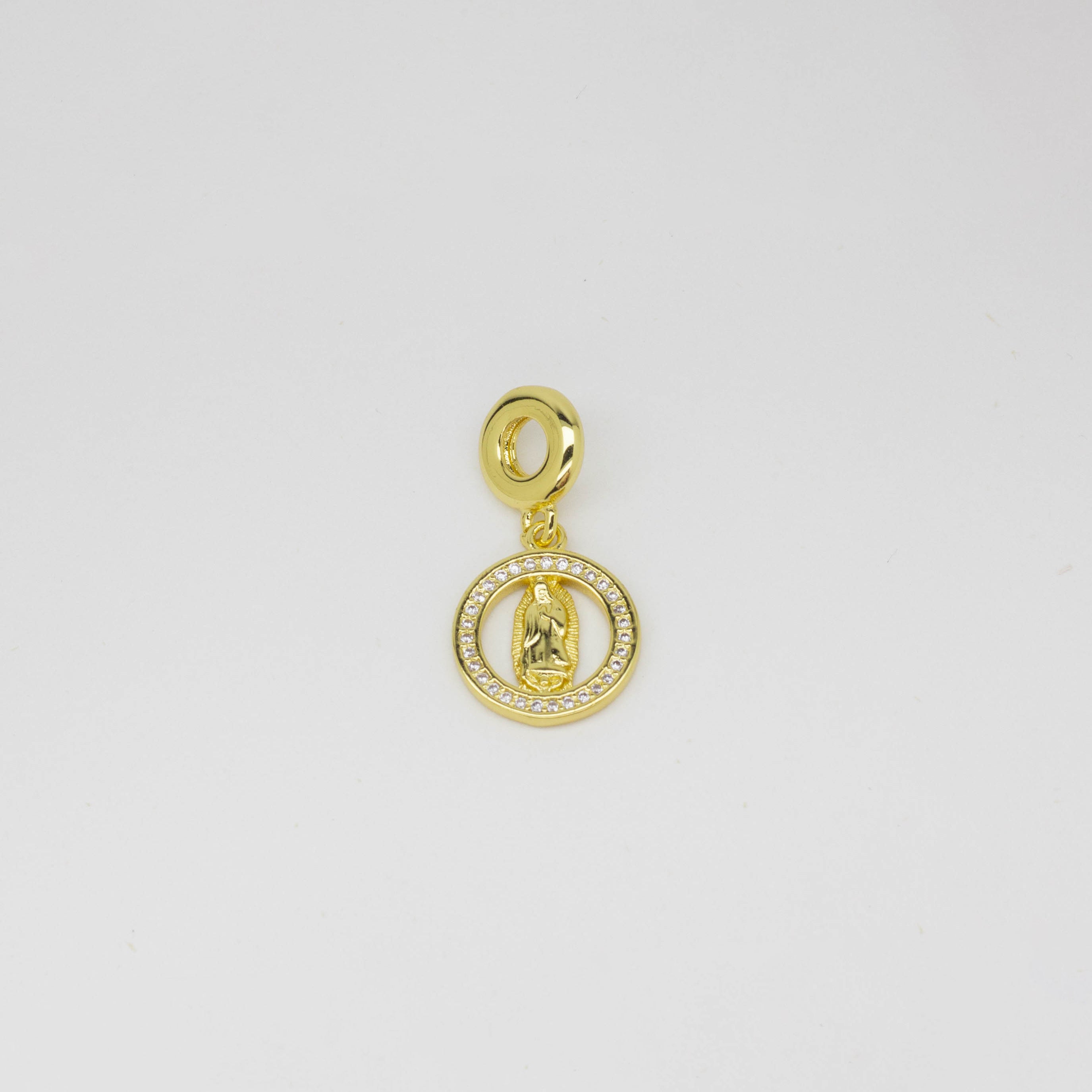 Dije Charm Circular Virgen con Cristales