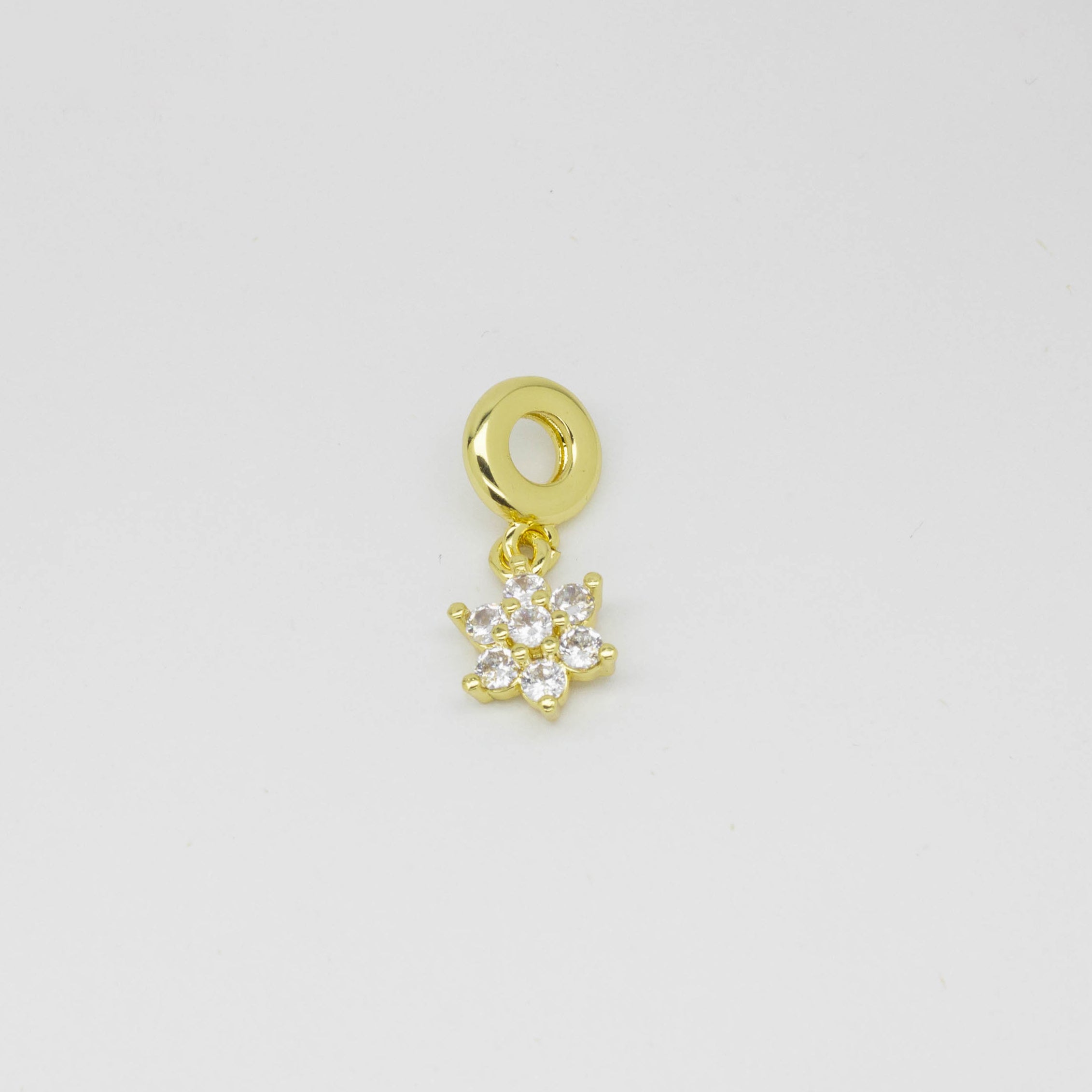Dije Charms Flor con Detalles Brillantes
