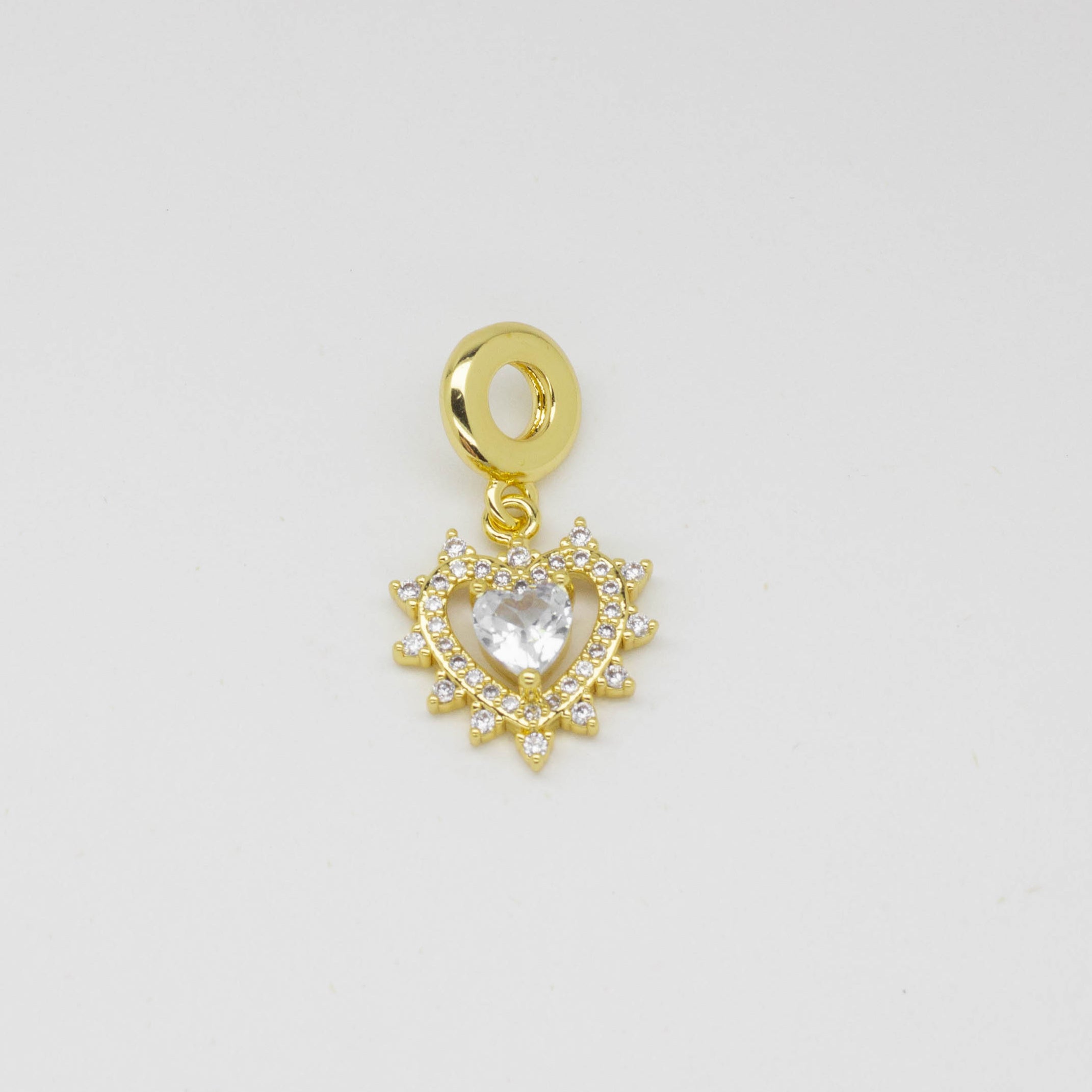 Dije Charms Corazón Radiante con Microcircones