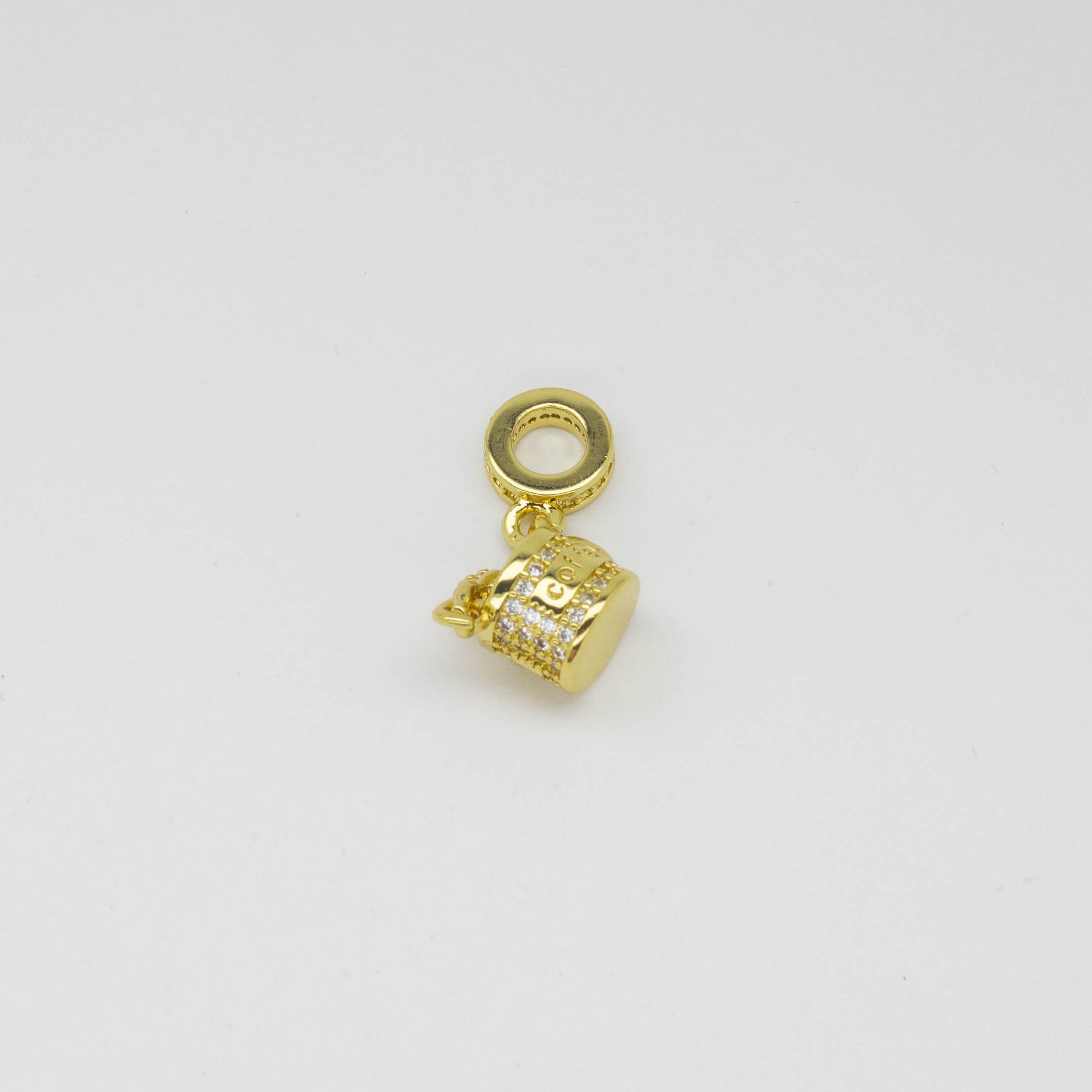 Dije Charms Taza de café con Detalles Brillantes