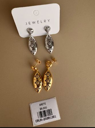 Aretes Colgantes Hoja Calada con Estrellas