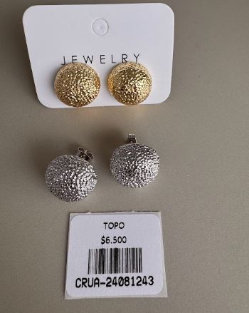 Aretes Topo Redondos Texturizados