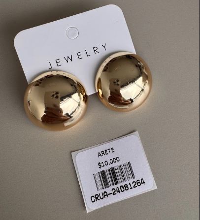 Aretes Redondos Tipo Botón Dorados
