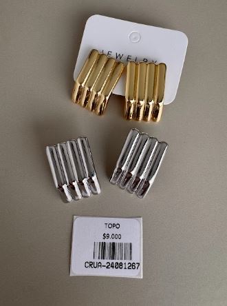 Topos Geométricos de Barras Dorados y Plateados