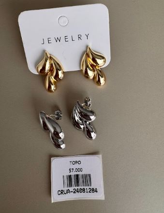 Aretes Topo Hojas Orgánicas